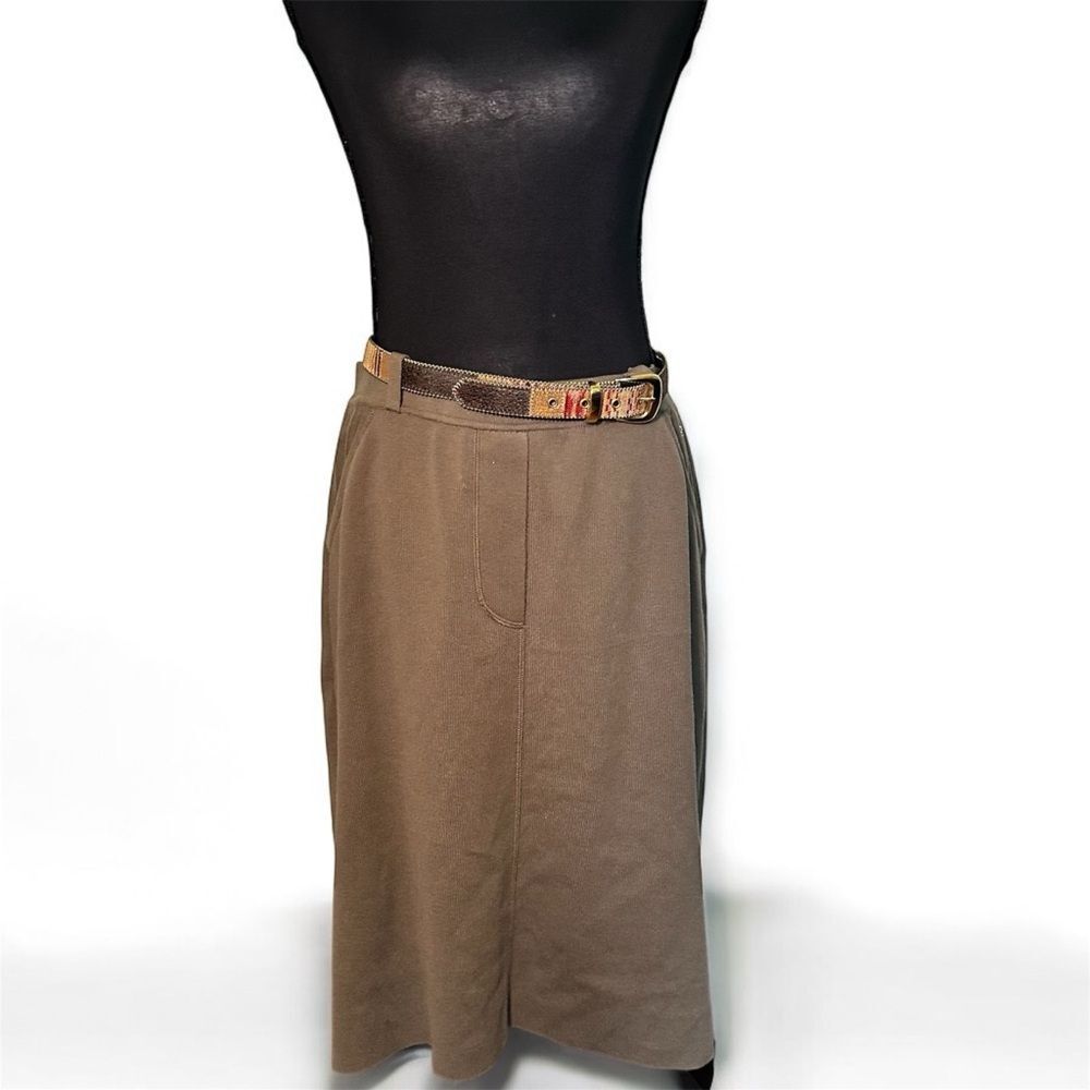 Sonia Rykiel Vintage Green Midi Skirt With Belt L